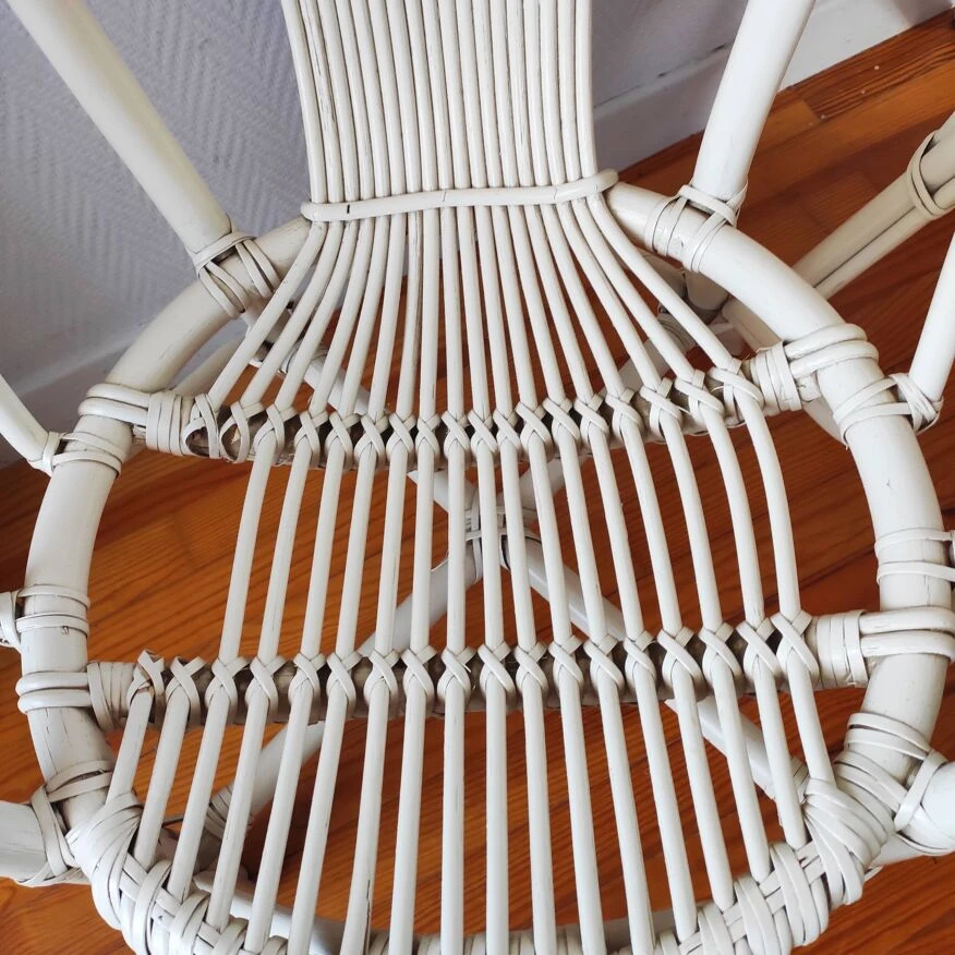 Pair Of Vintage Rattan Armchairs 1970 7 Pair Of Vintage Rattan Armchairs 1970 - Image 5