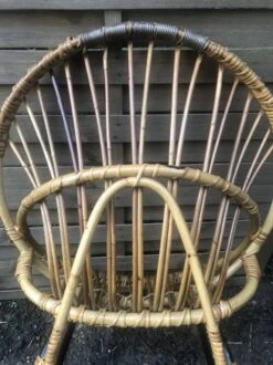 Vintage Bamboo Rattan Shell Armchair From The 60s