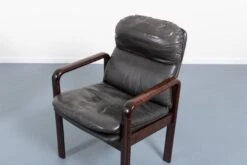 Set Of 6 Black Leather Armchairs From Dyrlund, 1980’s Denmark -Chairly Shop bae4ff03 c109 4bf0 8a06 d84ac651d390