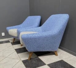 Set Of Two Blue And White Wool Chairs 1960s -Chairly Shop be4bf72c 0883 418a 9b68 ffa717737c90