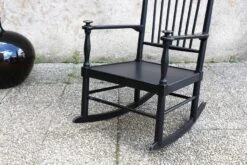 Vintage Scandinavian Rocking Chair Karl-Axel Adolfssonen/Gemla 1960 In Original Black Lacquered Wood, In T -Chairly Shop c148b4c6 148c 4dab b625 dad611de49ce