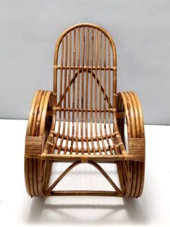 Postmodern Bamboo Rocking Chair With Red, Black And White Fabric Upholstery -Chairly Shop c33cbe04 c872 4051 a490 775c287870a1