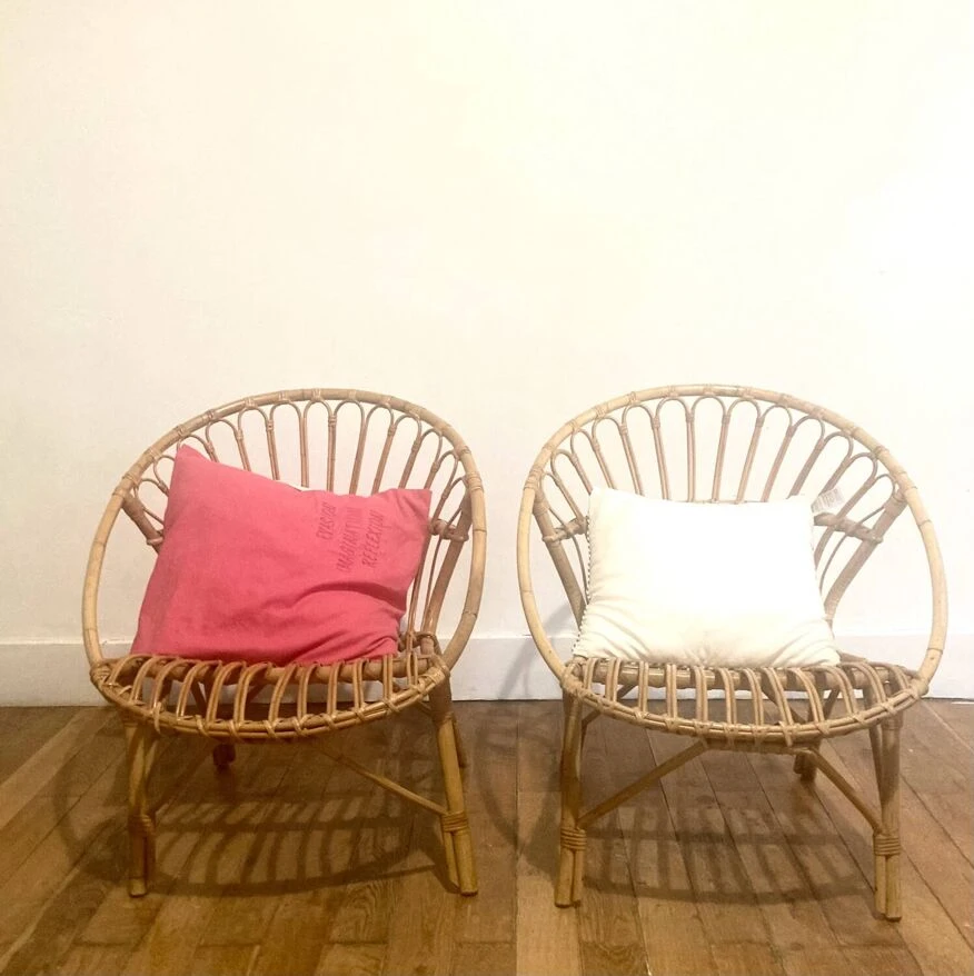 Pair Of Rattan Armchairs - Shells 11 Pair Of Rattan Armchairs - Shells - Image 9