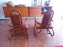 Set Of Two Bamboo Armchairs From The 50s, 60s