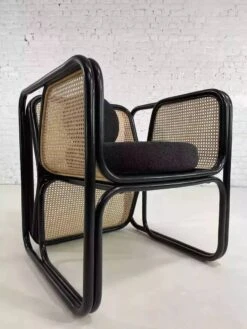 Cubic Armchair In Black Rattan And Canework -Chairly Shop c72c881d d414 4bef 910b fd1dbc11e9a9