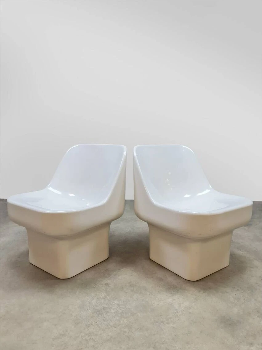 Vintage Fiberglass Lounge Chairs 1971 3 Vintage Fiberglass Lounge Chairs 1971