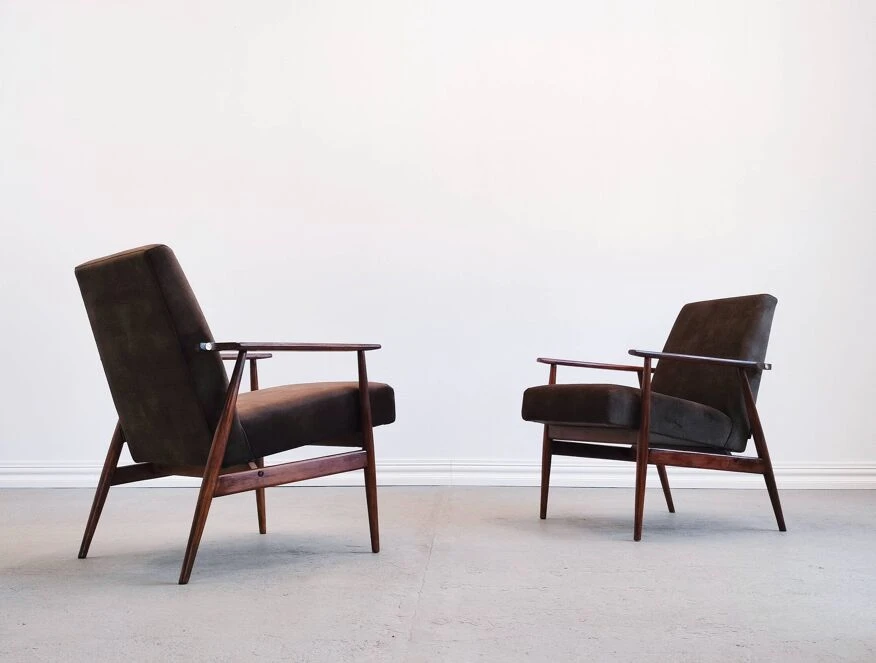 1960 Henryk Lis Mid Century Armchair In Chocolate Velvet 15 1960 Henryk Lis Mid Century Armchair In Chocolate Velvet - Image 13