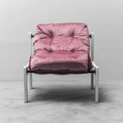 Poltrona Vintage In Velluto Rosa Legno Bianco Anni ’70 Modernariato -Chairly Shop cdd267dc 63d5 4b69 98d2 1c65e0dcd7c8