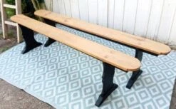 Pair Of Large Wooden Benches -Chairly Shop cf741a87 220e 4828 9439 ee54d4271808