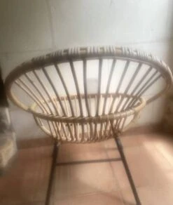 Rattan Armchair - Black Steel Base - Vintage -Chairly Shop d0db6f69 c8a3 4819 96f0 e2a658b79710