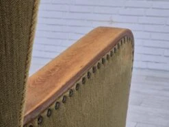 1960s, Danish Highback Armchair, Original Condition, Cotton/wool.