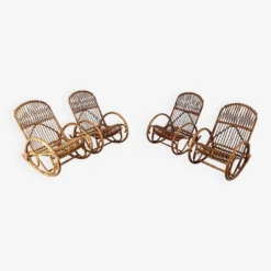 Vintage Bamboo Rocking Chairs, 1960s, Set Of 4 -Chairly Shop d26b5060 0ec3 4d0d b84a 7da181121dd1