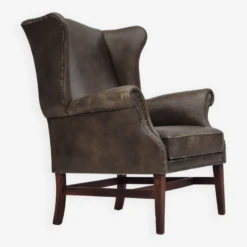 1970s, Vintage Wingback Armchair, Original Condition, Leather, Beech Wood. -Chairly Shop d3e6e4fe a988 4809 b606 00a27f20669c