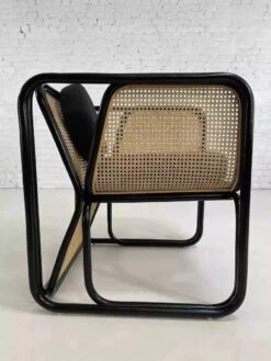 Cubic Armchair In Black Rattan And Canework -Chairly Shop d3ff1933 1a25 4e8e 992e b642f239ec1b