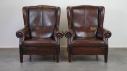 Set Of Two In Very Good Condition Dark Sheepskin Leather Wingback Armchairs 21 Set Of Two In Very Good Condition Dark Sheepskin Leather Wingback Armchairs -Chairly Shop d41f103c cac4 4367 a9c2 8290649d17a1