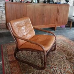 Vintage Armchair In Bamboo, Rattan And Leather, Italy 1960s -Chairly Shop d4c2bc97 827b 4367 8c88 1a1785808d4e