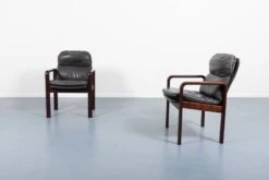 Set Of 6 Black Leather Armchairs From Dyrlund, 1980’s Denmark -Chairly Shop d5cbd905 e973 490e 8bdf 87a221eea4af