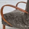 1950s, Danish Design, Reupholstered Armchair, Genuine Sheepskin "Wellington".
