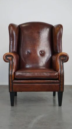 Beautiful Large Sheepskin Leather Wingback Armchair With Stunning Colors -Chairly Shop d71b3f7e 44a9 43ec a6e8 cd34876f7f65