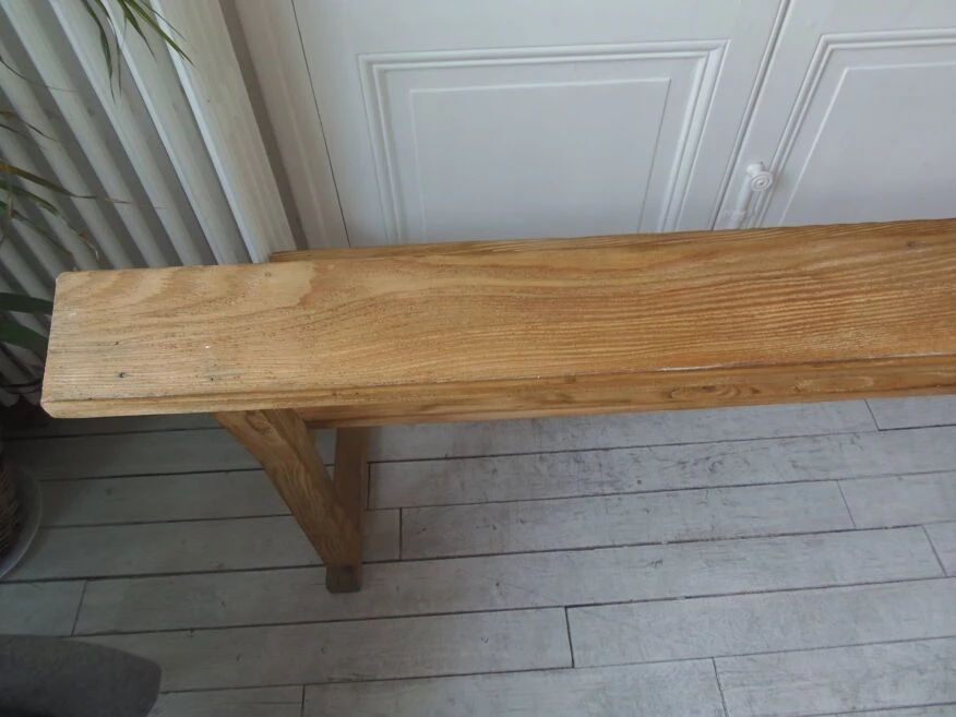 Church Bench, End Of Bed In Pitch Pine With Light Oak Waxed Finish. 6 Church Bench, End Of Bed In Pitch Pine With Light Oak Waxed Finish. - Image 4