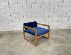 Vintage Teak And Velvet Fabric Fireside Chair -Chairly Shop d73c1fb9 a070 4ba7 a395 d9567f6eb891