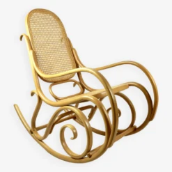 Vintage Natural Wood Rocking Chair Natural Rafia -Chairly Shop d73c573c 7067 497a 8af2 f132482a09c4