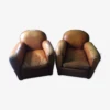 2 Leather Club Armchairs