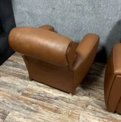 Pair Of Club Armchairs In Havana Skai Art Deco Period Circa 1940 -Chairly Shop d8caaf63 6e43 486e b833 bbaac8be5d22