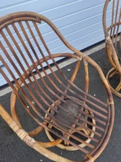 Pairs Of 70s Rattan Armchairs