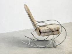 Chrome Rocking Chair With The Original Fabric -Chairly Shop de15a21e 2d76 40b7 82dc e910d74fa686