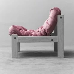 Poltrona Vintage In Velluto Rosa Legno Bianco Anni ’70 Modernariato -Chairly Shop de40b509 0ae4 445b 8681 79ea8eac643b