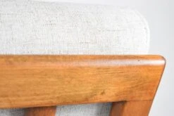 Fauteuil Scandinave Restauré Avec Repose-pieds, Icône Des Années 60, Tissu Marron, Teck -Chairly Shop de69c0a9 a45f 4dda 8a01 d774c7a01384