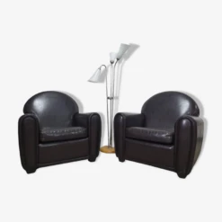 Club Leather Armchairs In Art Deco Style, 1970s, Europe -Chairly Shop de947635 2568 9067 af80 f4737bc6ea58