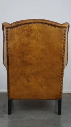 Large Sheepskin Leather Wingback Armchair In Good Condition, English Style 20 Large Sheepskin Leather Wingback Armchair In Good Condition, English Style -Chairly Shop dfb34138 e84e 4069 8ede e2c43f926d6e