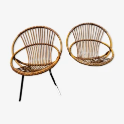 Pair Of Rattan Shell Armchairs Year 59/60 -Chairly Shop e04a274c 16b0 88b8 9b8f 81cff7e37244