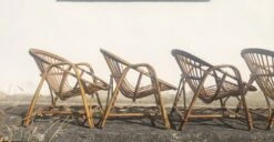 Rattan Armchairs Bamboo Wicker Vintage 60s