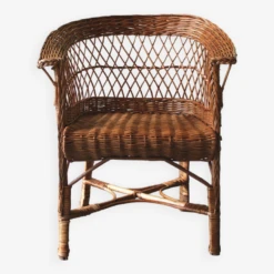 Woven Rattan Armchair With Armrests. -Chairly Shop e3e0f43b 6c46 40ac 9c65 eac46095472d
