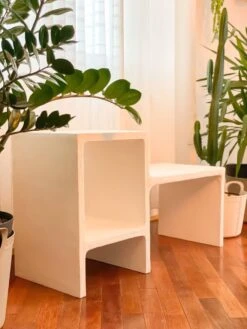 Natural Concrete Entrance Bench - Length 100 Cm - Niche Storage -Chairly Shop e434c771 c792 4d8d aeaf e843fec151b1