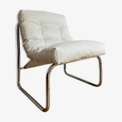 White Faux Leather Fireside Chair By Christian Koban For Dom Edition -Chairly Shop e4857698 26d6 a271 b514 003b00963a59