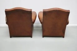 Pair Of French Cognac Moustache Back Leather Club Chairs, 1940s -Chairly Shop e6b5bcf1 f8e0 4780 a7e0 4442959a376d