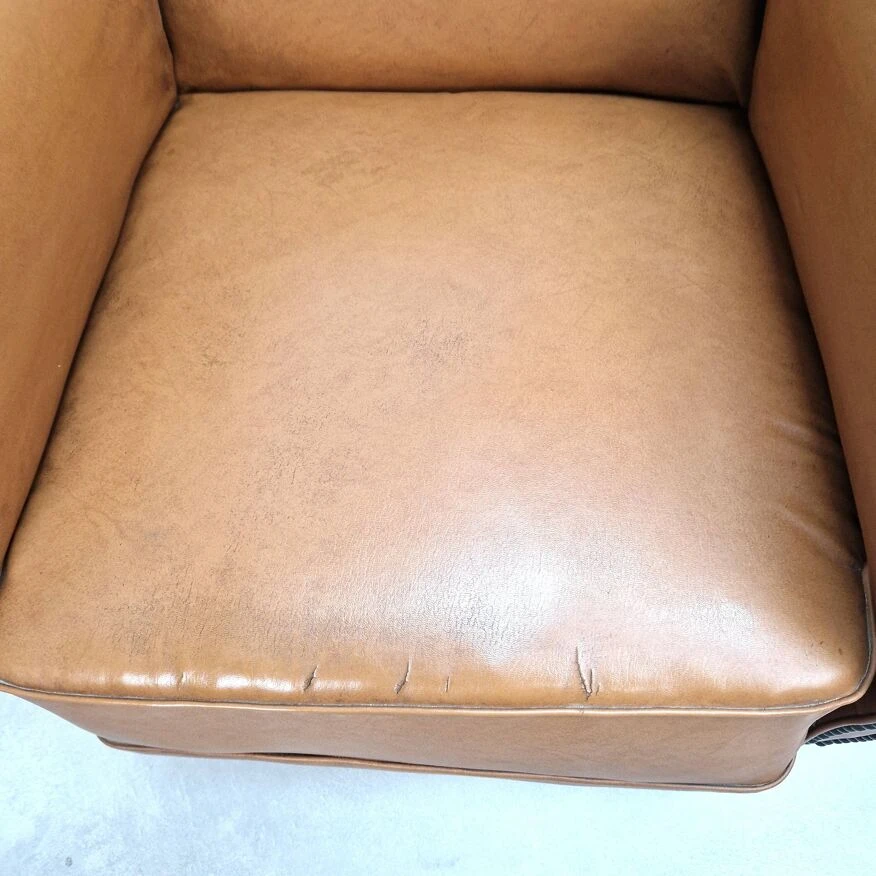 50s Club Chair In Imitation Leather And Wood 11 50s Club Chair In Imitation Leather And Wood - Image 9