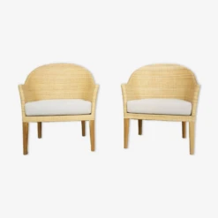 Pair Of Teak And Rattan Armchairs -Chairly Shop eaa97257 9b2c f4fd b93c 0c6e7f8c0d5a