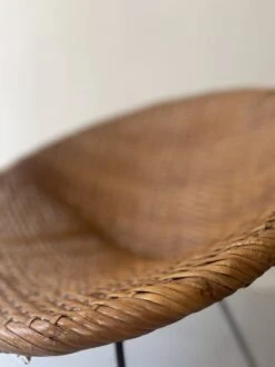 Basket Armchair In Rattan And Black Metal, Design 1950 -Chairly Shop eb02fbfb 02d9 4305 9c4c 52e166a78a2c