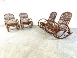 Vintage Bamboo Rocking Chairs, 1960s, Set Of 4 -Chairly Shop eb643395 dacf 401c 9c56 cc117d3f67a5