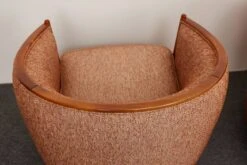 Fauteuils Lounge « Barrel » Du Milieu Du Siècle, De Style Art Déco, Dans Le Style De Paul Follot, France 1960 -Chairly Shop eccf7aa1 4b30 4348 b437 748c527ab2c1