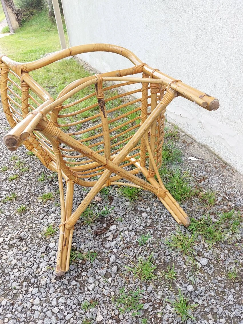 Wicker Armchair, Bamboo Wood 11 Wicker Armchair, Bamboo Wood - Image 9