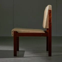 Angular, Teak Wood And Leather Chair With Copper Details, 1970s -Chairly Shop edacbe5b ec13 405d a831 a362cd413286