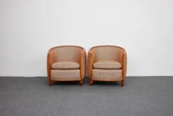 Fauteuils Lounge « Barrel » Du Milieu Du Siècle, De Style Art Déco, Dans Le Style De Paul Follot, France 1960 -Chairly Shop ee43c599 b58d 435d abb3 340e00753abf