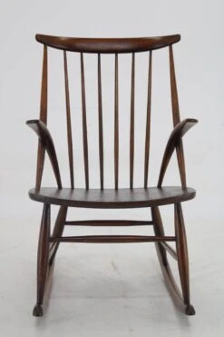 1960s Illum Wikkelso Gyngestol No. 3 Rocking Chair For Niels Eilersen, Denmark -Chairly Shop f2527844 8c16 48e7 b110 42a80db11562