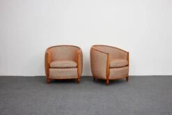 Fauteuils Lounge « Barrel » Du Milieu Du Siècle, De Style Art Déco, Dans Le Style De Paul Follot, France 1960 -Chairly Shop f275ee43 7c0b 49d4 b625 ec1d6ad52c9a
